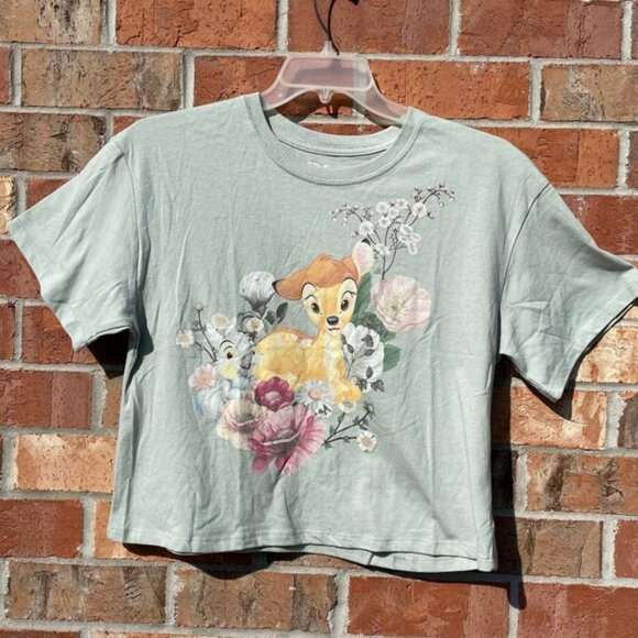 Disney size Large Top Short Sleeve green Bambi NWT - Picture 1 of 5